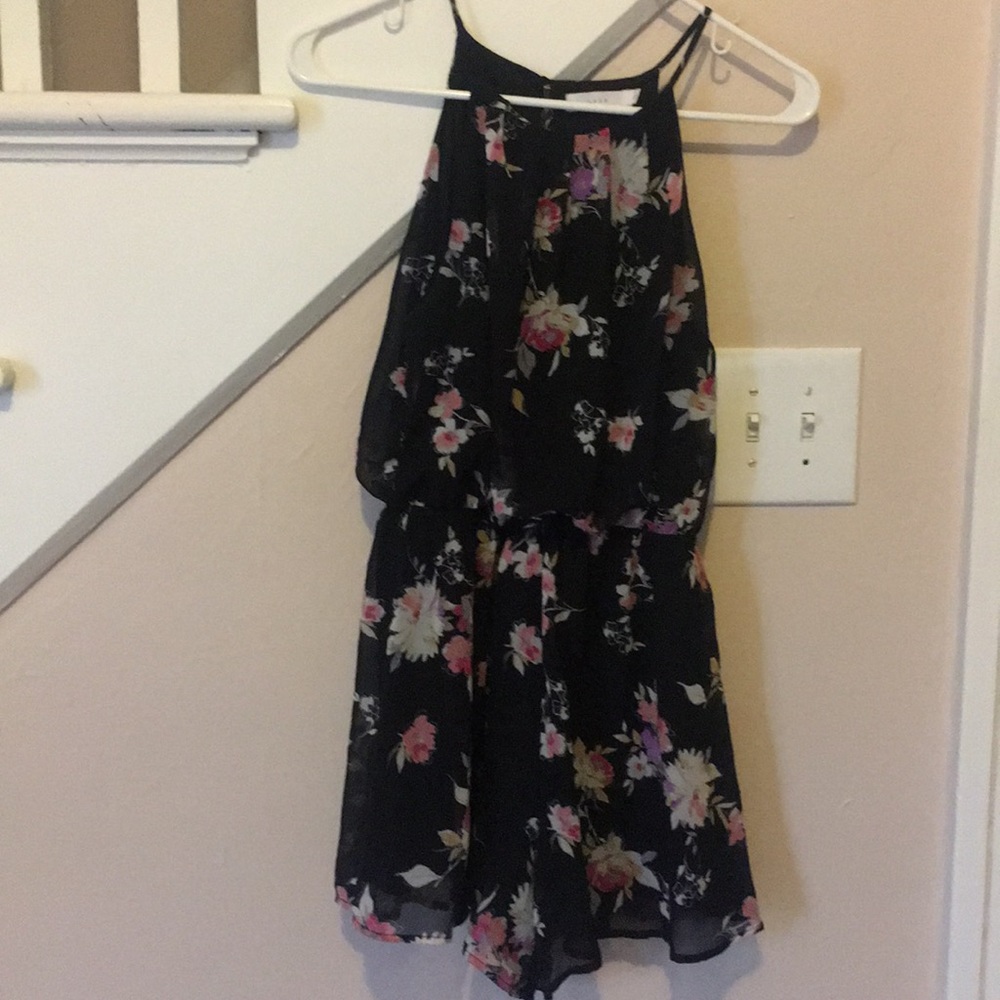 Black with flowers romper.